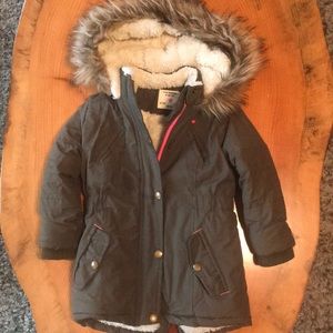 Girls winter jacket, warm fir inner lining